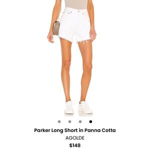 Agolde Parker Long - White Jean Shorts High-Waisted Relaxed Fit - Size 29
